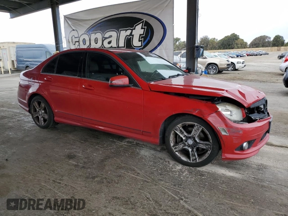 2010 Mercedes-Benz C 300 Sport with VIN WDDGF5EB5AR126331, listed as a Copart auction lot 59940775 with 168,590 mi miles and Salvage title. Bid and sale history available at DreamBid. Image 4.