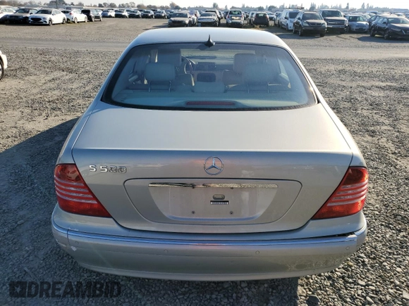 2003 Mercedes-Benz S-Class 5.0L with VIN WDBNG75J03A365710, listed as a Copart auction lot 83610754 with 0 mi miles and Salvage Title. Bid and sale history available at carsss.com. Image 6.