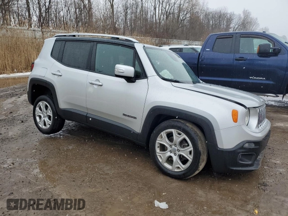 2018 Jeep Renegade Limited z VIN ZACCJBDB4JPH05591, wystawiony jako Copart lot #43185655 z przebiegiem 81 011 mil mil oraz Czysty tytuł • Clean title. Historia ofert i sprzedaży dostępna na DreamBid. Obrazek 4.