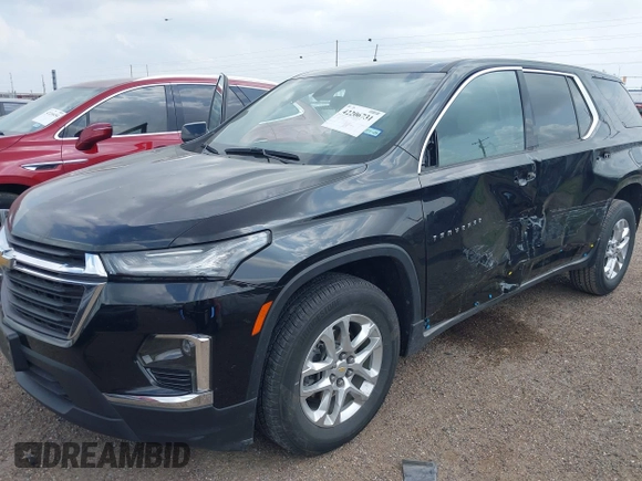 2023 Chevrolet Traverse LS with VIN 1GNERFKW6PJ192035, listed as a IAAI auction lot 42206731 with 12,684 mi miles and . Bid and sale history available at DreamBid. Image 2.