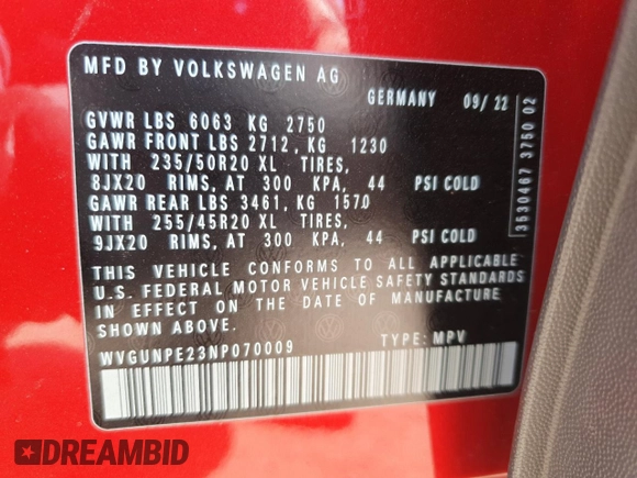 2022 Volkswagen ID.4 Pro S z VIN WVGUNPE23NP070009, wystawiony jako Copart lot #53162915 z przebiegiem 29 742 mil mil oraz Szkoda całkowita • Salvage title. Historia ofert i sprzedaży dostępna na DreamBid. Obrazek 14.