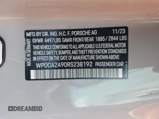2024 Porsche 911 Carrera with VIN WP0CA2A90RS238192, listed as a Copart auction lot 51118415 with 16,798 mi miles and Clean Title. Bid and sale history available at carsss.com. Image 13.