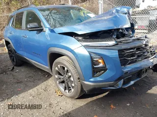 2025 Chevrolet Equinox AWD RS with VIN 3GNAXTEG2SL131368, listed as a IAAI auction lot 41769879 with 1,592 mi miles and . Bid and sale history available at DreamBid. Image 1.