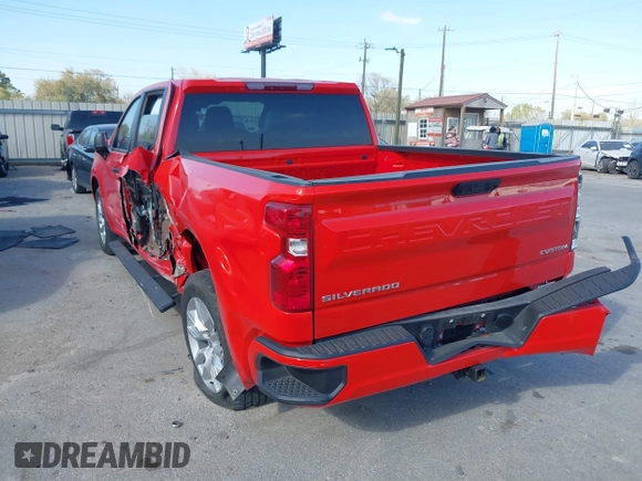 2024 Chevrolet Silverado 1500 Custom with VIN 1GCPABEK5RZ150356, listed as a IAAI auction lot 41806380 with 32,183 mi miles and . Bid and sale history available at DreamBid. Image 3.