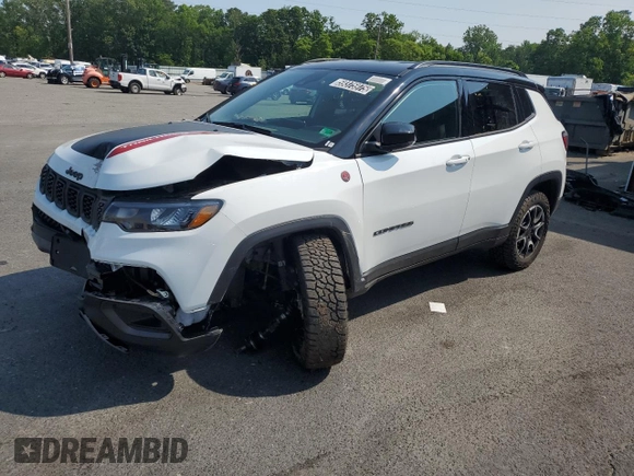 2025 Jeep Compass Trailhawk with VIN 3C4NJDDN6ST543200, listed as a Copart auction lot 59375975 with 5,222 mi miles and Clean title. Bid and sale history available at DreamBid. Image 1.