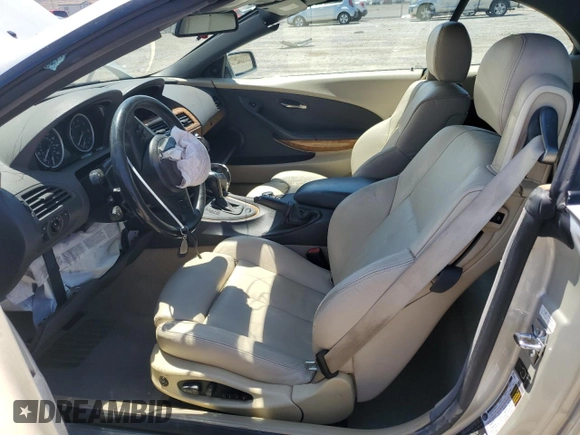 2005 BMW 6 Series 645Ci with VIN WBAEK73475B327205, listed as a Copart auction lot 62127134 with 0 mi miles and Salvage Title. Bid and sale history available at carsss.com. Image 7.