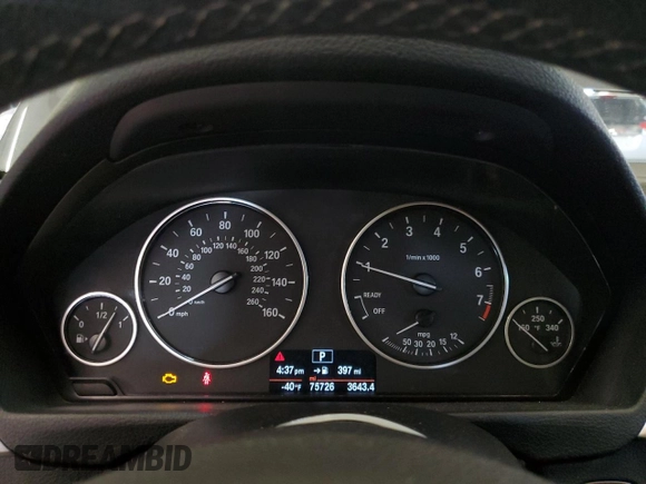 2014 BMW 3 Series 320i xDrive with VIN WBA3C3C53EF985375, listed as a Copart auction lot 62833435 with 75,726 mi miles and Salvage title. Bid and sale history available at DreamBid. Image 9.