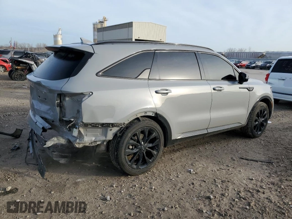 2023 Kia Sorento X-Line SX Prestige with VIN 5XYRKDLF1PG229431, listed as a Copart auction lot 85268994 with 36,577 mi miles and Salvage Title. Bid and sale history available at DreamBid. Image 3.
