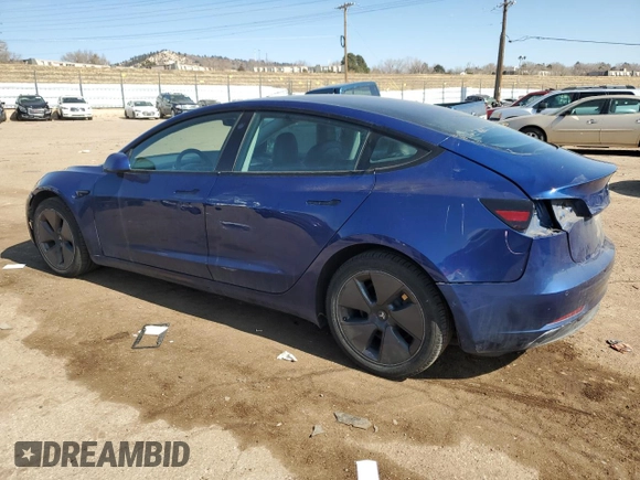 2021 Tesla Model 3 Long Range with VIN 5YJ3E1EB8MF003072, listed as a Copart auction lot 45596845 with 72,862 mi miles and Salvage Title. Bid and sale history available at DreamBid. Image 2.