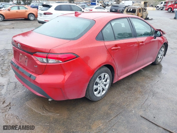 2020 Toyota Corolla LE with VIN 5YFEPRAE1LP096201, listed as a IAAI auction lot 41808175 with 90,111 mi miles. Bid and sale history available at carsss.com. Image 4.