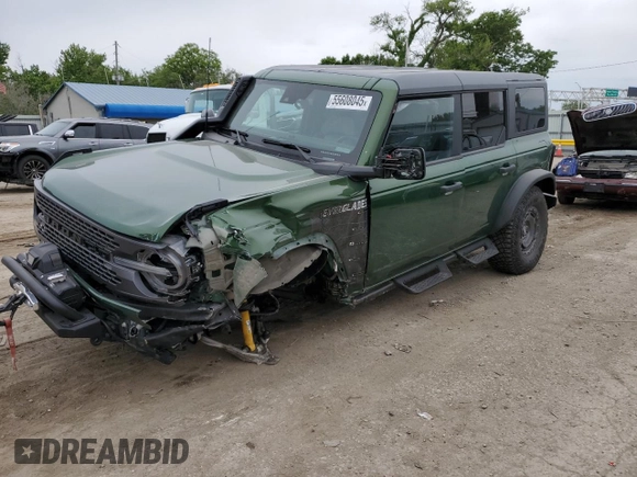 2024 Ford Bronco Everglades with VIN 1FMEE4HH8RLA00375, listed as a Copart auction lot 55608045 with 17,770 mi miles and Salvage title. Bid and sale history available at DreamBid. Image 1.