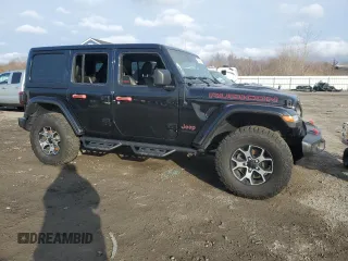 2021 Jeep Wrangler Unlimited Rubicon with VIN 1C4HJXFN5MW633804, listed as a Copart auction lot 47534015 with Not Provided miles and Salvage Title. Bid and sale history available at DreamBid. Image 4.