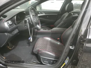 2021 Genesis G70 3.3T with VIN KMTG34LE0MU070859, listed as a Copart auction lot 49269845 with 47,988 mi miles and Salvage Title. Bid and sale history available at carsss.com. Image 7.