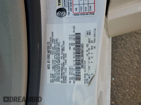 2010 Mercury Milan Hybrid with VIN 3MEDM0L38AR601605, listed as a Copart auction lot 49236815 with 114,536 mi miles and Salvage Title. Bid and sale history available at carsss.com. Image 14.