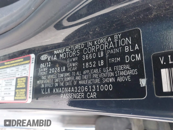 2013 Kia Rio SX z VIN KNADN4A32D6131000, wystawiony jako IAAI lot #41896171 z przebiegiem 83 138 mil mil oraz . Historia ofert i sprzedaży dostępna na DreamBid. Obrazek 9.