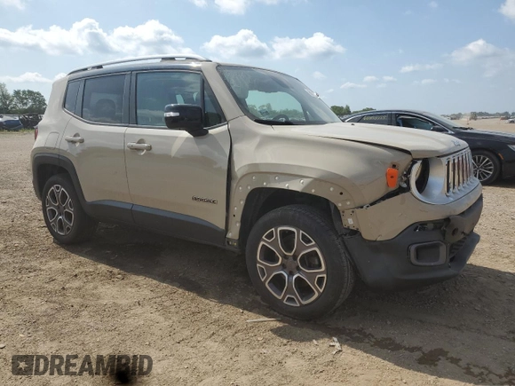 2015 Jeep Renegade Limited with VIN ZACCJBDT0FPB57606, listed as a Copart auction lot 60677505 with 61,209 mi miles and Salvage title. Bid and sale history available at DreamBid. Image 4.