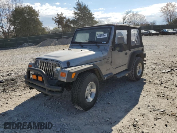 2000 Jeep Wrangler Sport with VIN 1J4FA49S4YP789348, listed as a Copart auction lot 50521365 with 0 mi miles and Salvage Title. Bid and sale history available at carsss.com. Image 1.