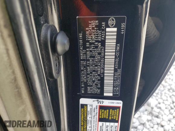 2011 Toyota Camry LE with VIN 4T1BF3EK6BU186847, listed as a Copart auction lot 49944085 with 235,300 mi miles and Salvage Title. Bid and sale history available at DreamBid. Image 12.