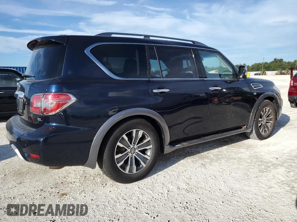 2017 Nissan Armada SL with VIN JN8AY2NC6H9511168, listed as a Copart auction lot 73831634 with Not Provided miles and Salvage Title. Bid and sale history available at carsss.com. Image 3.