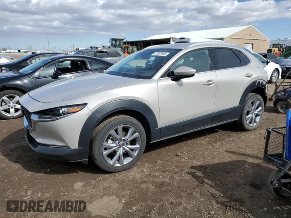 2022 Mazda CX-30 S Premium with VIN 3MVDMBDL4NM447276, listed as a Copart auction lot 47527985 with 4,577 mi miles and Salvage Title. Bid and sale history available at carsss.com. Image 1.