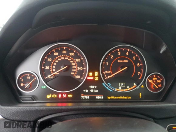 2017 BMW 4 Series 430i with VIN WBA4R7C55HK895635, listed as a Copart auction lot 82909364 with 73,788 mi miles and Salvage Title. Bid and sale history available at DreamBid. Image 9.