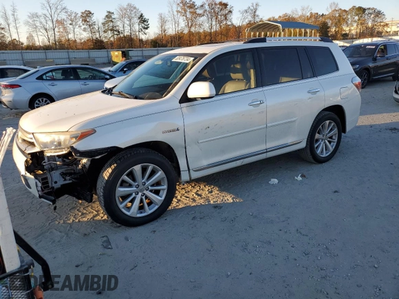 2012 Toyota Highlander Hybrid Limited with VIN JTEDC3EH8C2008554, listed as a Copart auction lot 83476734 with 121,993 mi miles and Salvage Title. Bid and sale history available at carsss.com. Image 1.