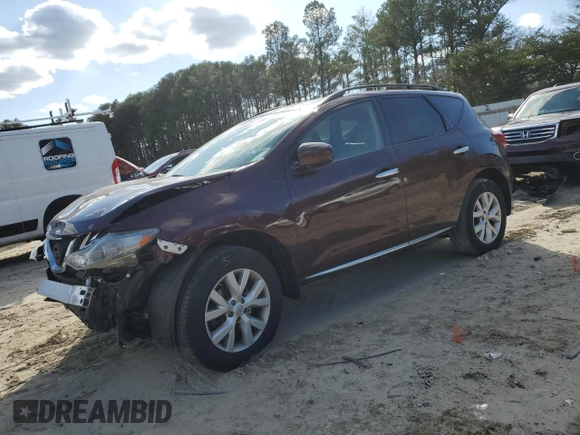 2014 Nissan Murano SL with VIN JN8AZ1MW1EW520571, listed as a Copart auction lot 50661385 with 69,832 mi miles and Salvage Title. Bid and sale history available at carsss.com. Image 1.