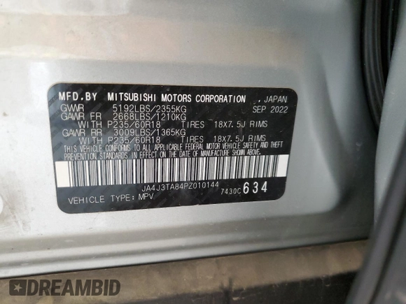 2023 Mitsubishi Outlander ES z VIN JA4J3TA84PZ010144, wystawiony jako Copart lot #53004255 z przebiegiem 63 236 mil mil oraz Szkoda całkowita • Salvage title. Historia ofert i sprzedaży dostępna na DreamBid. Obrazek 15.