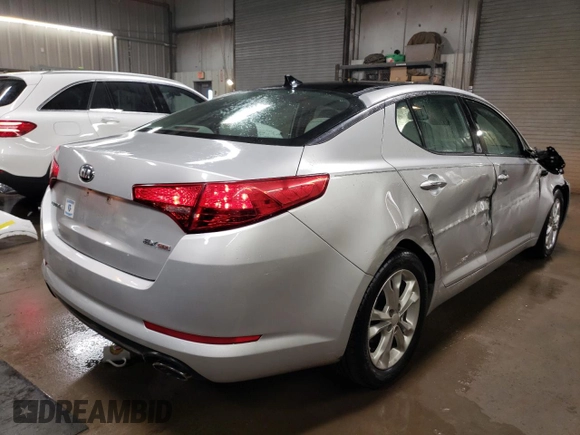 2013 Kia Optima EX with VIN 5XXGN4A70DG187683, listed as a Copart auction lot 45569855 with 128,236 mi miles and Salvage Title. Bid and sale history available at carsss.com. Image 3.