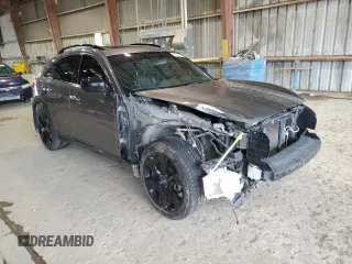 2017 Infiniti QX70 with VIN JN8CS1MU0HM141332, listed as a Copart auction lot 37035124 with 110,791 mi miles and Salvage title. Bid and sale history available at DreamBid. Image 4.