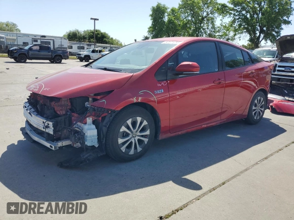 2021 Toyota Prius LE with VIN JTDKAMFP8M3179507, listed as a Copart auction lot 52571255 with 88,966 mi miles and Salvage Title. Bid and sale history available at DreamBid. Image 1.