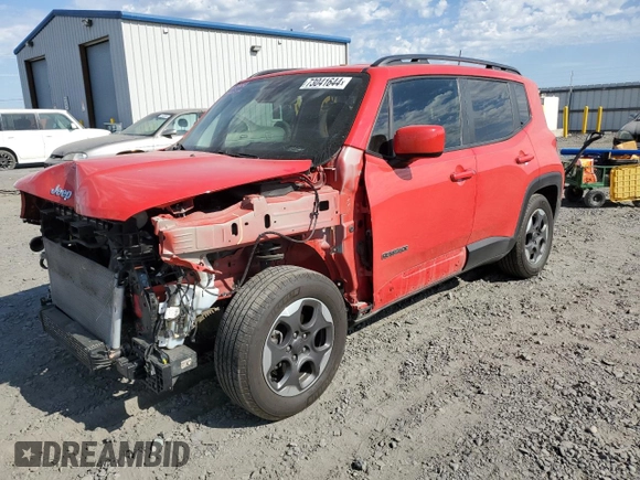 2018 Jeep Renegade Latitude z VIN ZACCJABHXJPH64372, wystawiony jako Copart lot #73041644 z przebiegiem 48 366 mil mil oraz Szkoda całkowita • Salvage title. Historia ofert i sprzedaży dostępna na DreamBid. Obrazek 1.