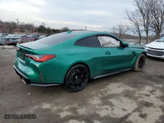 2024 BMW M4 Competition with VIN WBS33AZ08RCR36014, listed as a Copart auction lot 47201595 with 0 mi miles and Salvage Title. Bid and sale history available at carsss.com. Image 3.