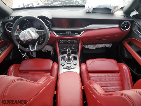 2021 Alfa Romeo Stelvio Ti with VIN ZASPAKBN6M7D01053, listed as a Copart auction lot 81766904 with 0 mi miles and Non Repairable. Bid and sale history available at carsss.com. Image 8.