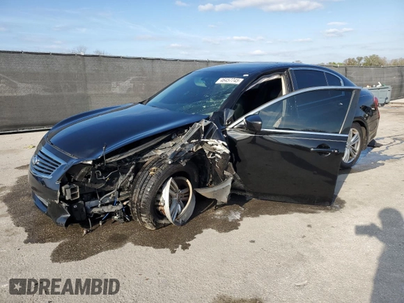 2013 Infiniti G37 Sedan Journey with VIN JN1CV6AP0DM726004, listed as a Copart auction lot 46457745 with 103,135 mi miles and Salvage Title. Bid and sale history available at carsss.com. Image 1.