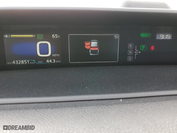 2017 Toyota Prius Two with VIN JTDKBRFU9H3545125, listed as a Copart auction lot 53466065 with 432,851 mi miles and Salvage Title. Bid and sale history available at carsss.com. Image 9.