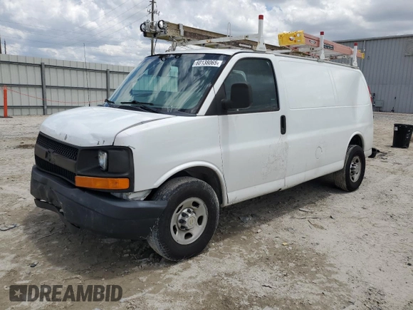 2013 Chevrolet Express Cargo with VIN 1GCWGFBA4D1105381, listed as a Copart auction lot 60138065 with 209,922 mi miles and Salvage title. Bid and sale history available at DreamBid. Image 1.