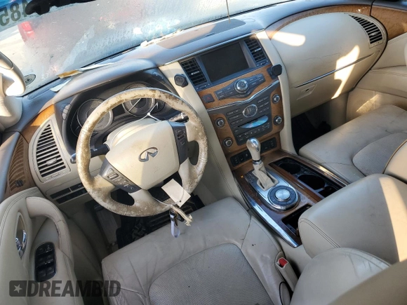 2012 Infiniti QX56 7-passenger with VIN JN8AZ2NF7C9515536, listed as a Copart auction lot 54954855 with Not Provided miles and Salvage Title. Bid and sale history available at carsss.com. Image 8.