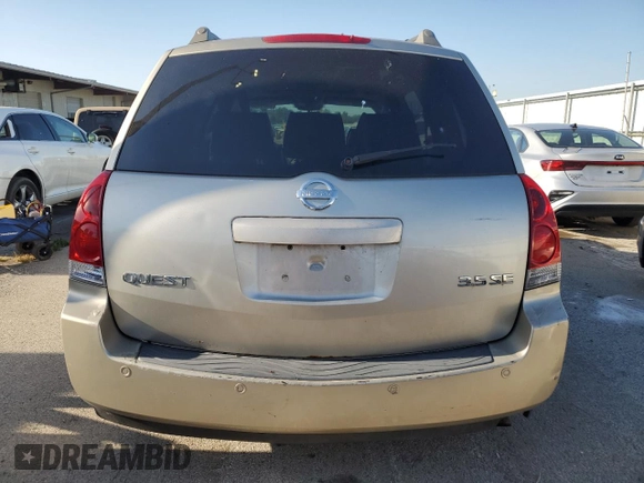 2004 Nissan Quest SE with VIN 5N1BV28U24N370402, listed as a Copart auction lot 74610584 with 0 mi miles and Salvage Title. Bid and sale history available at carsss.com. Image 6.