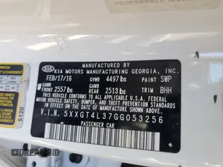 2016 Kia Optima LX with VIN 5XXGT4L37GG053256, listed as a Copart auction lot 46690055 with 138,487 mi miles and Clean Title. Bid and sale history available at carsss.com. Image 12.