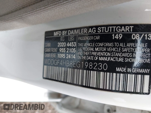 2014 Mercedes-Benz C 250 Sport with VIN WDDGF4HB8EG198230, listed as a IAAI auction lot 42519658 with 152,934 mi miles and . Bid and sale history available at DreamBid. Image 9.
