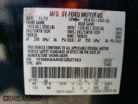 2014 Ford Utility Police Interceptor with VIN 1FM5K8AR0EGB27353, listed as a Copart auction lot 77555854 with 100,315 mi miles and Clean Title. Bid and sale history available at carsss.com. Image 13.