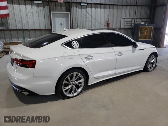 2020 Audi A5 Sportback Premium with VIN WAUANCF56LA005810, listed as a Copart auction lot 52149715 with 90,157 mi miles and Salvage Title. Bid and sale history available at carsss.com. Image 3.