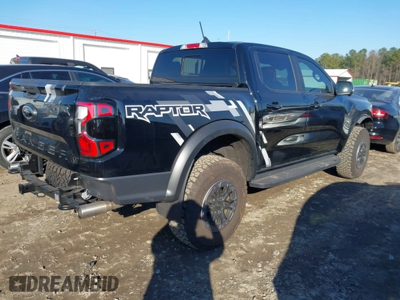 2024 Ford Ranger Raptor with VIN 1FTER4LR4RLE22751, listed as a IAAI auction lot 41583373 with 4,622 mi miles. Bid and sale history available at carsss.com. Image 4.