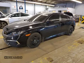 2019 Honda Civic Sedan LX with VIN 19XFC2F66KE021955, listed as a Copart auction lot 43826994 with 0 mi miles and Salvage Title. Bid and sale history available at carsss.com. Image 1.