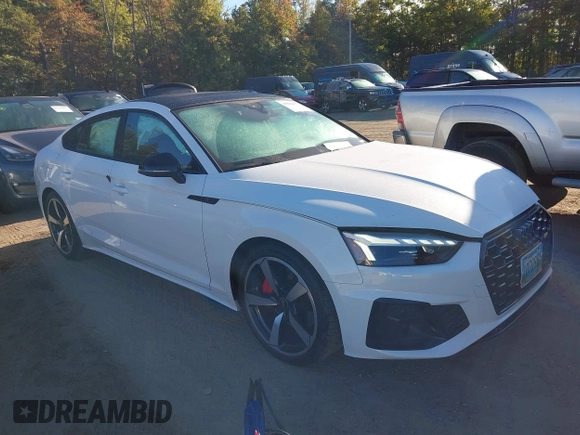 2023 Audi A5 Sportback S line Premium Plus with VIN WAUFACF56PA027409, listed as a IAAI auction lot 40562453 with 21,262 mi miles. Bid and sale history available at carsss.com. Image 1.