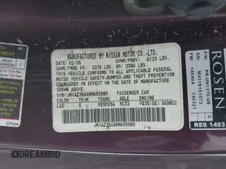 2006 Nissan 350Z Touring with VIN JN1AZ36A96M455980, listed as a IAAI auction lot 41620876 with 140,262 mi miles. Bid and sale history available at carsss.com. Image 9.