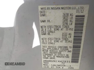 2012 Nissan Frontier SV с VIN 1N6AD0EV9CC442935, выставлен на аукционе IAAI как лот 41836134 с пробегом 110 427 миль миль и . История ставок и продаж доступна на DreamBid. Изображение 9.