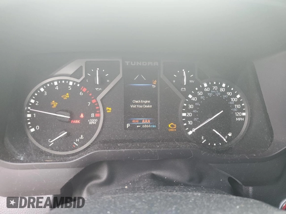 2022 Toyota Tundra SR5 with VIN 5TFLA5DB0NX041505, listed as a Copart auction lot 62826275 with 6,864 mi miles and Salvage title. Bid and sale history available at DreamBid. Image 9.