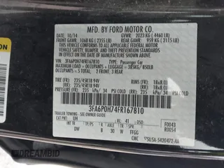 2015 Ford Fusion SE with VIN 3FA6P0H74FR167810, listed as a IAAI auction lot 41744496 with 228,716 mi miles. Bid and sale history available at carsss.com. Image 9.